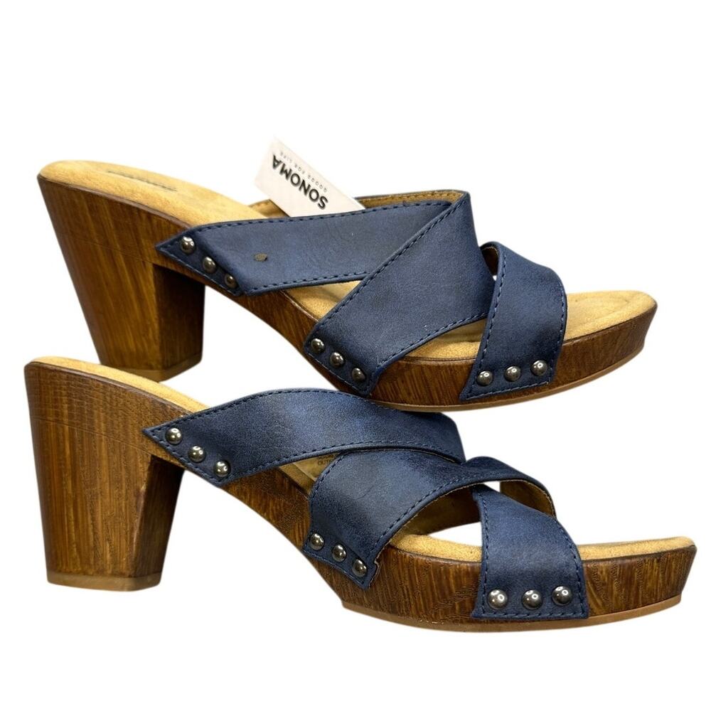 SONOMA Sneeva Clog Mules Faux Suede Studded Platform